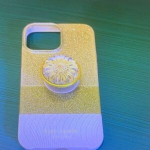 Kate Spade Glittery Yellow Phone Case
